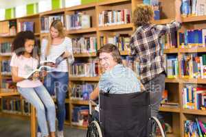 College students in library