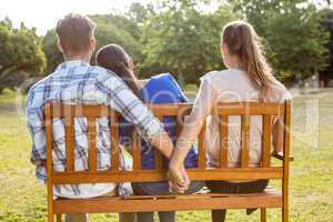 Man being unfaithful in the park