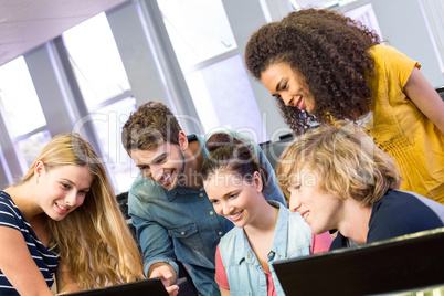 College students using computer