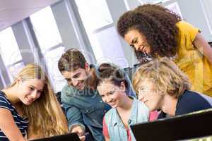 College students using computer