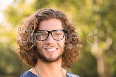 Handsome hipster in the park