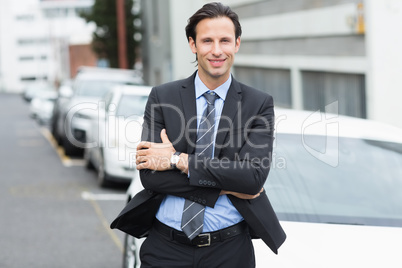 Businessman smiling at camera