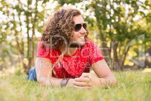 Handsome hipster in the park