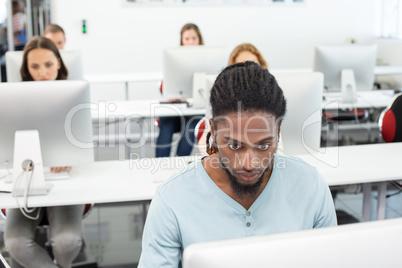 Students in computer class