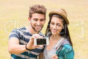 Young couple taking a selfie