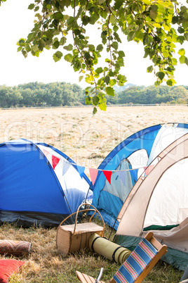 Empty campsite at music festival