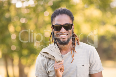 Handsome hipster in the park