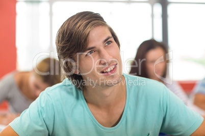 Male student in the classroom