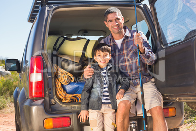 Father and son on a fishing trip