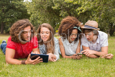 Happy friends in the park