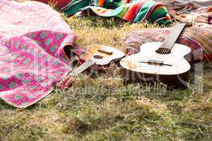 Empty campsite at music festival