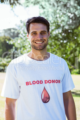 Blood donor smiling at camera