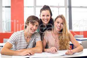 College students sitting in classroom