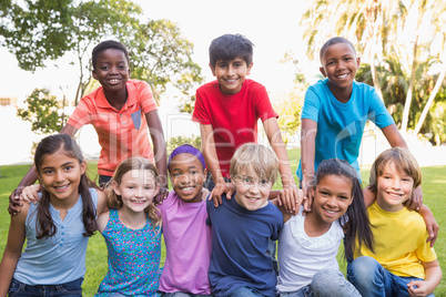 Happy friends in the park