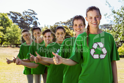 Environmental activists smiling at camera