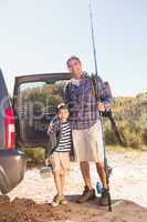 Father and son on a fishing trip