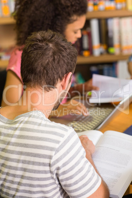 College students in library