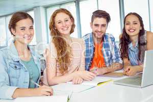 Fashion students looking at camera