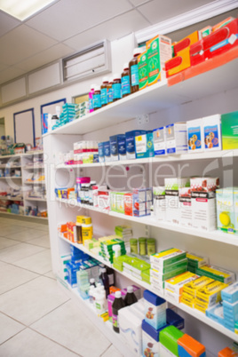 Close up of shelves of drugs Close up of shelves of drugs