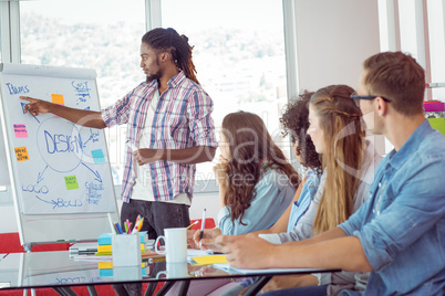 Students looking at white board