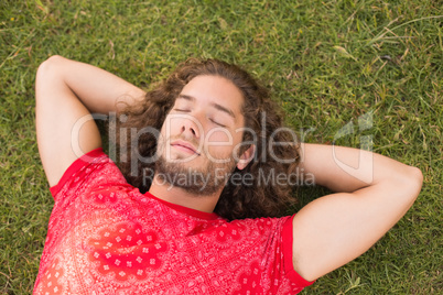 Handsome hipster in the park