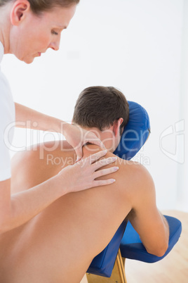 Man having back massage