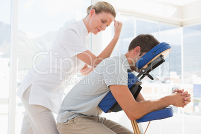 Man having back massage