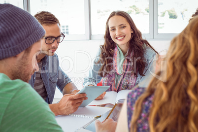 Fashion students working as a team