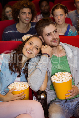 Young people watching a film