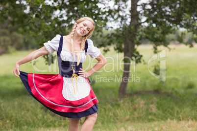 Pretty oktoberfest girl smiling at camera