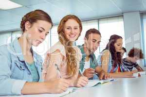 Fashion student smiling at camera