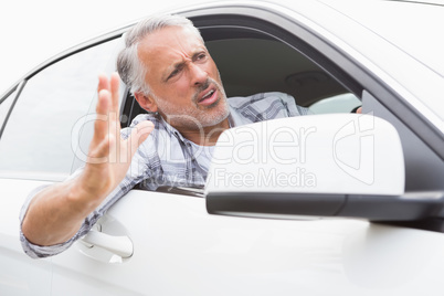 Man experiencing road rage