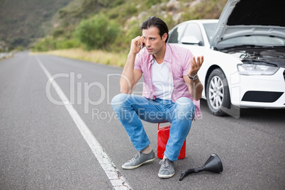 Man after a car breakdown