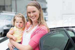 Pretty blonde with her daughter