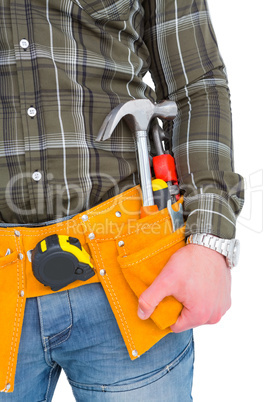 Handyman wearing tool belt