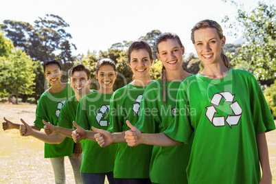 Environmental activists smiling at camera