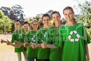 Environmental activists smiling at camera