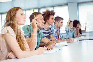 Fashion students being attentive in class