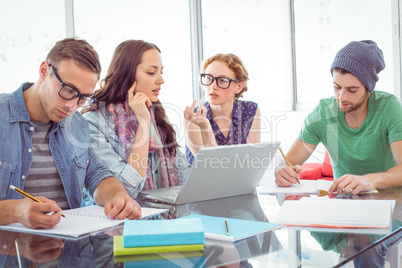 Fashion students working as a team