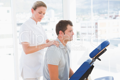 Man having  shoulder massage