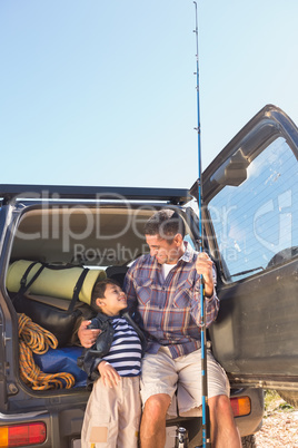 Father and son on a fishing trip