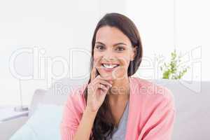 Beautiful woman smiling at home