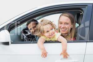 Parents and baby on a drive