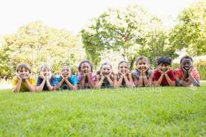 Happy friends in the park