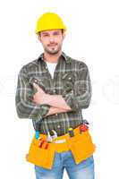 Manual worker with tool belt