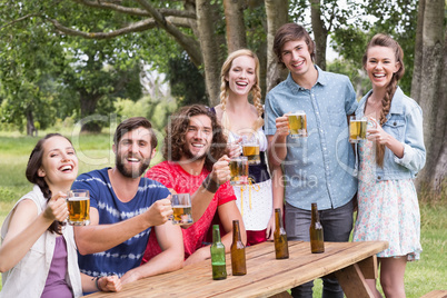 Group of friends celebrating oktoberfest