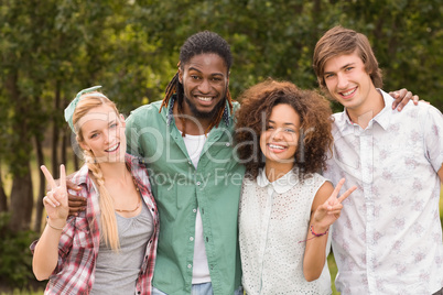 Happy friends in the park