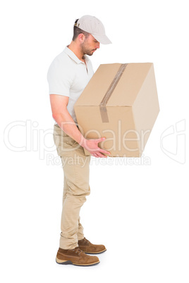 Delivery man carrying package