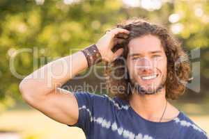 Handsome hipster in the park