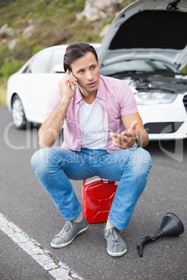 Man after a car breakdown
